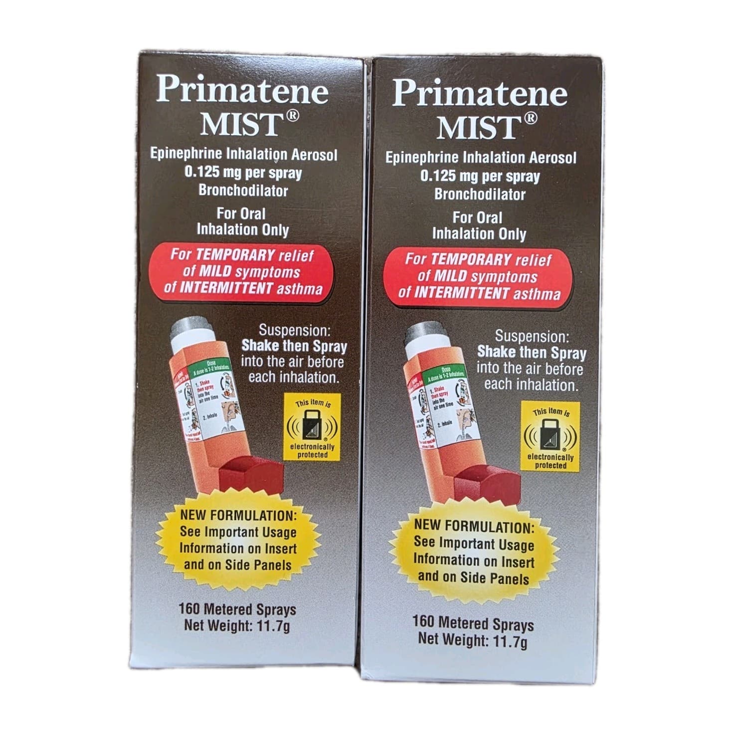 Lot Of 2 Primatene Mist Epinephrine Inhalation 160 Spays Each EX 10.26-05.27