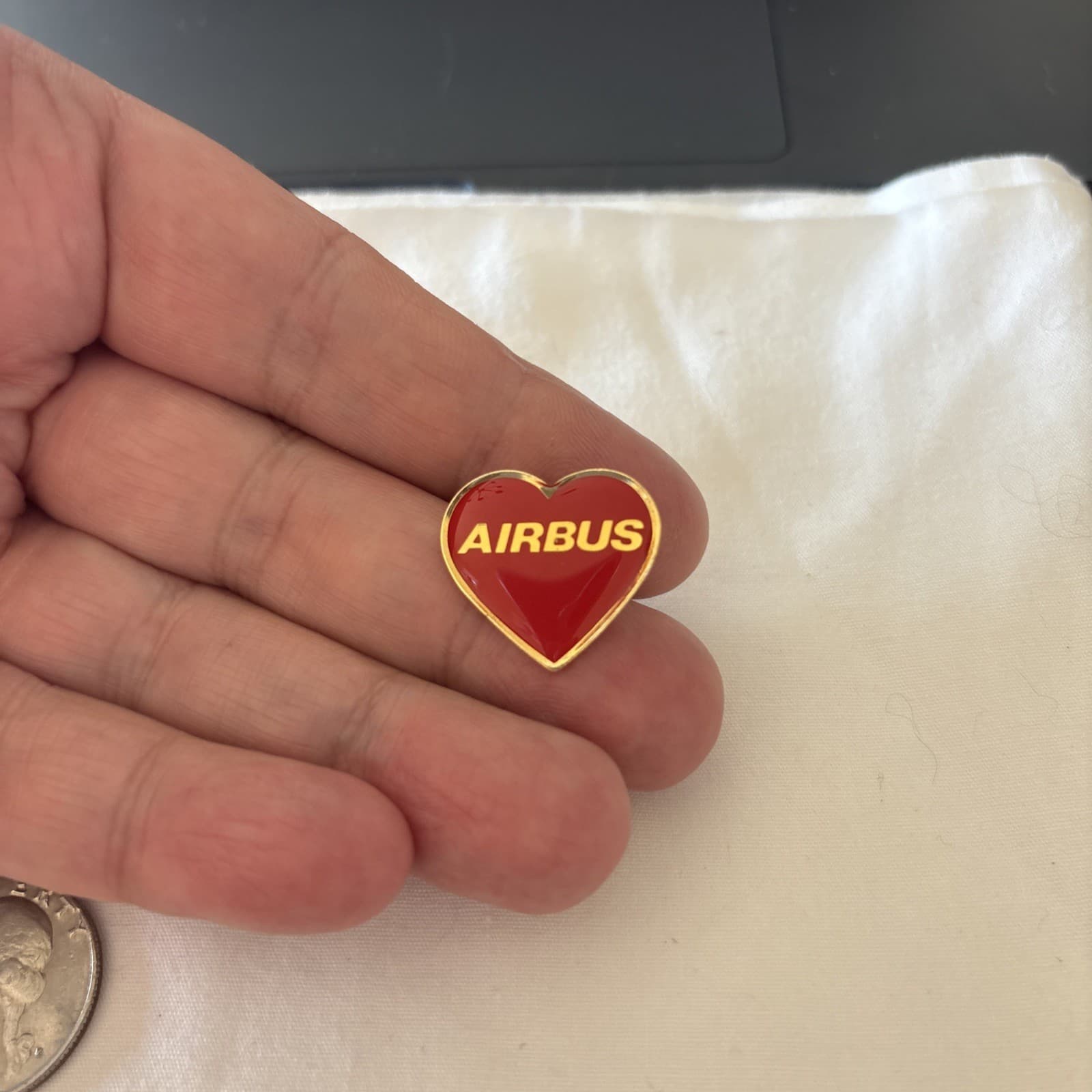 Airbus Plane Company Love Heart Lapel Pin Free Ship in USA