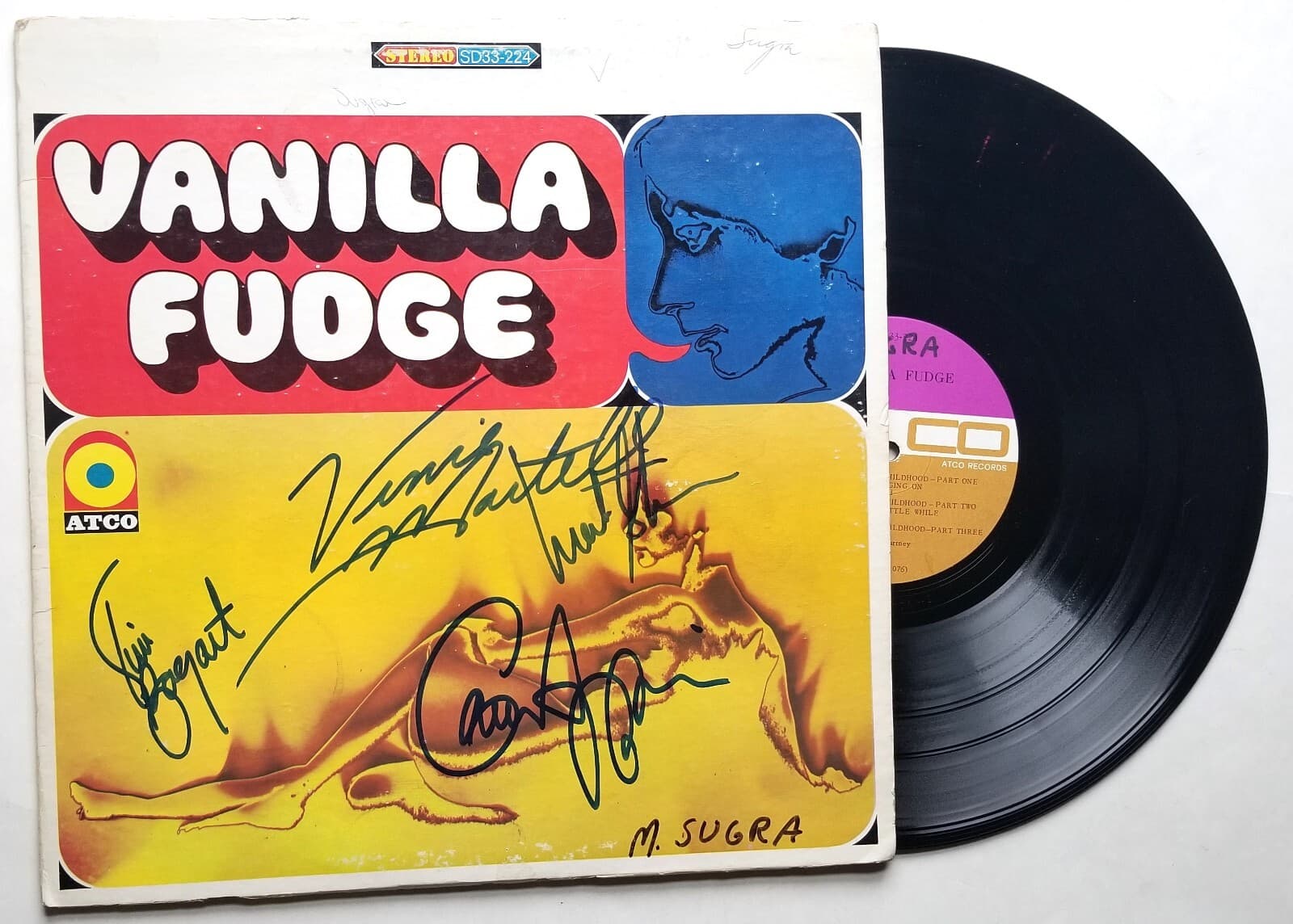 Vanilla Fudge REAL SIGNED Self-Titled Vinyl Record COA Autographed Bogart +3