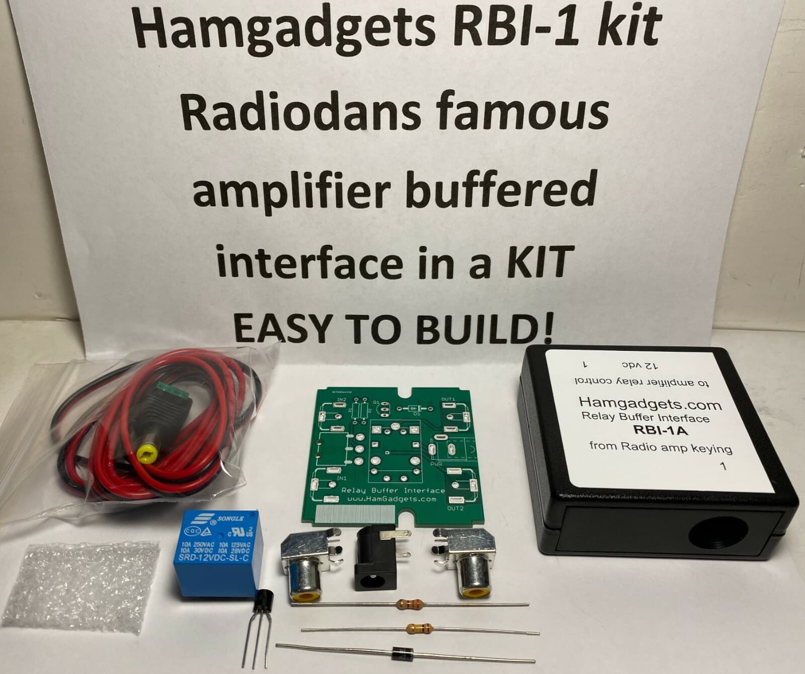Amplifier keying relay buffer amateur radio interface RBI-1A, - YOU build KIT -