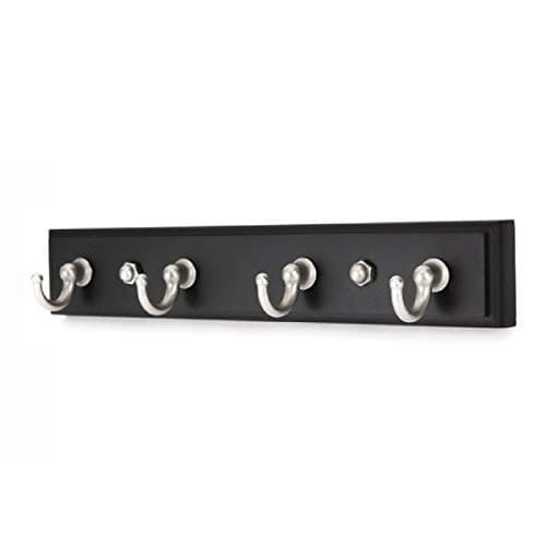 Key Hook Rack Wall Mounted & Self Aadesive 4 Hooks New Zealand Pine Wood