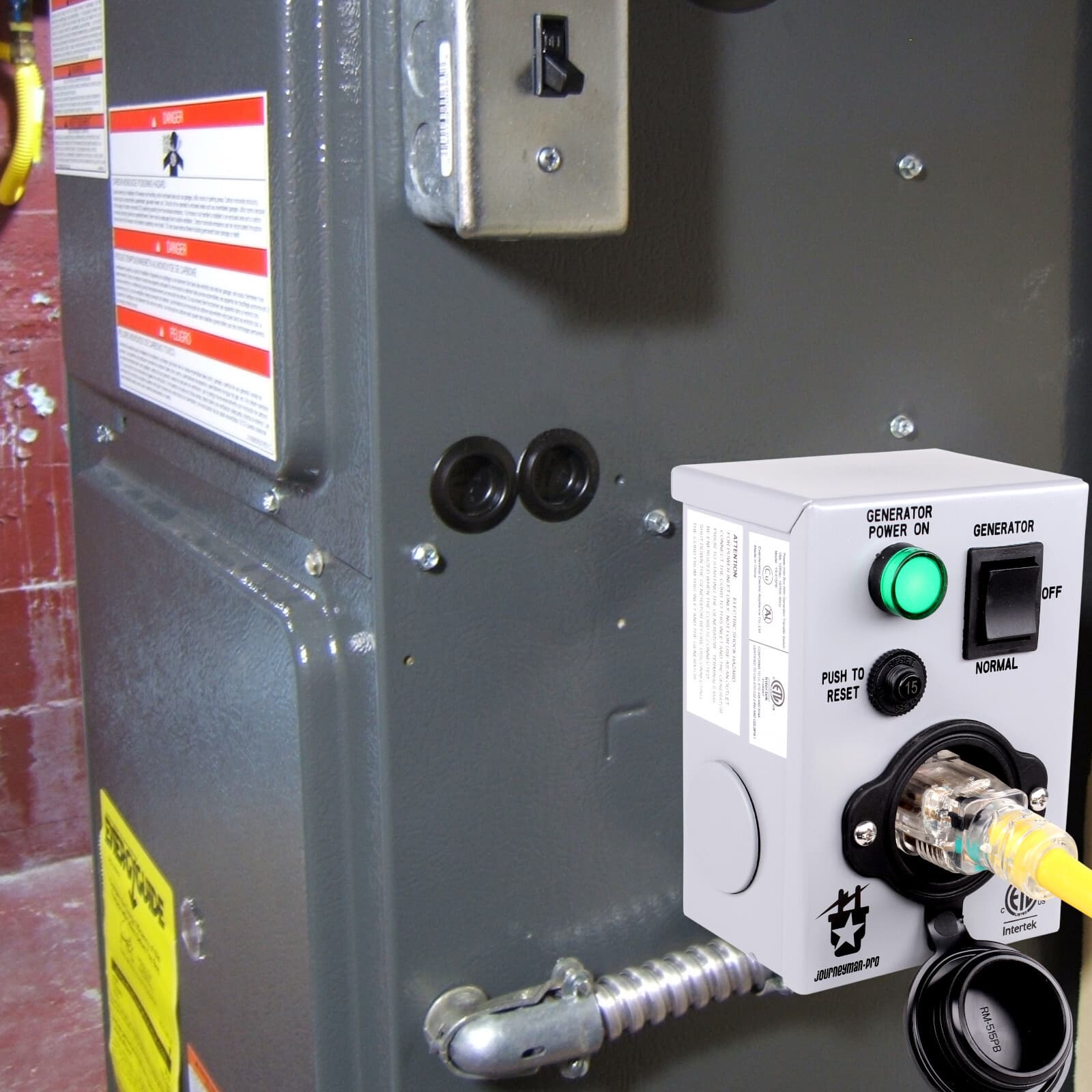 1 circuit 15 AMP Manual Generator Transfer Switch ETL Certified, Circuit Breaker