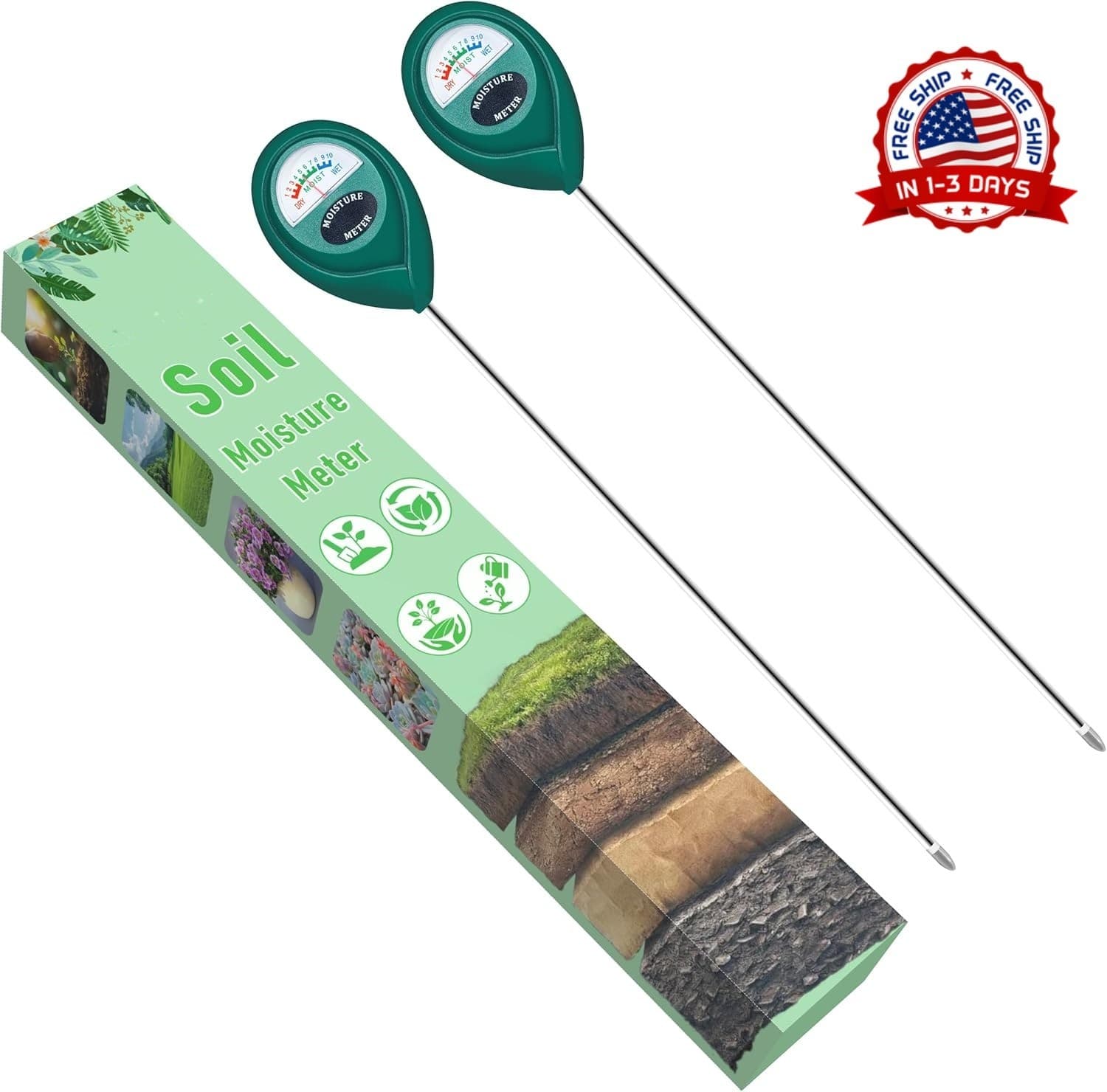 Medidor De Humedad Del Suelo De Uso Profundo Con Sonda Larga, Agua Sensor Ind...