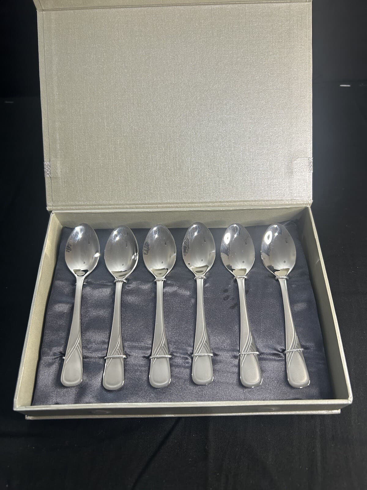 D’Lusso Demitasse Espresso Spoons Stainless Steel #SW603 Set of 6 NIB