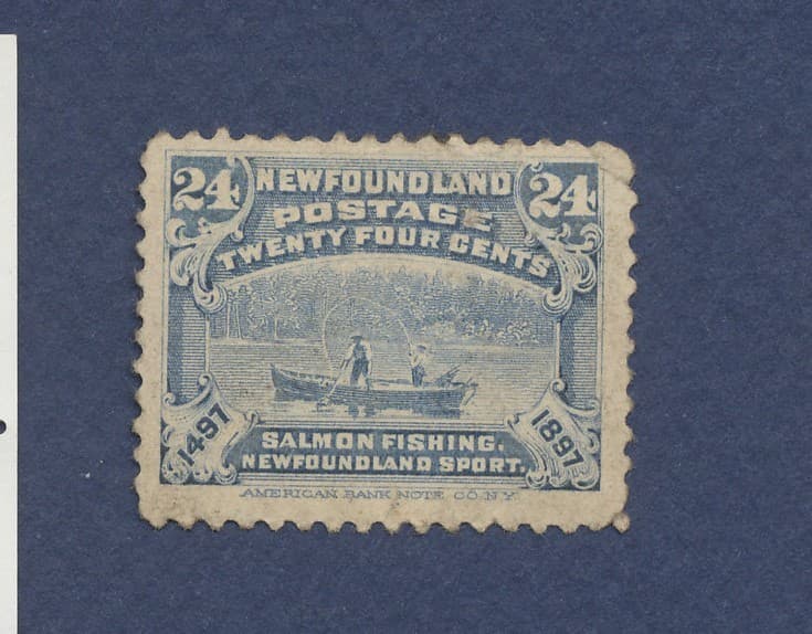 NEWFOUNDLAND - Scott 71 - unused heavy hinged - 1897 - 24 cent fishing