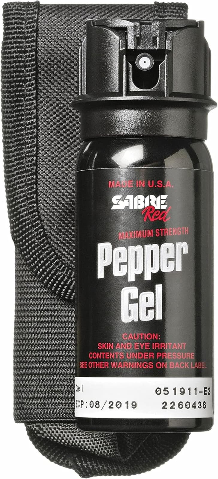 Tactical Pepper Gel With Belt Holster For Easy Carry, Maximum Strength OC Spray