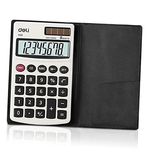 Calculator, Standard Function Basic Calculators, Solar Battery Dual 1 Pack