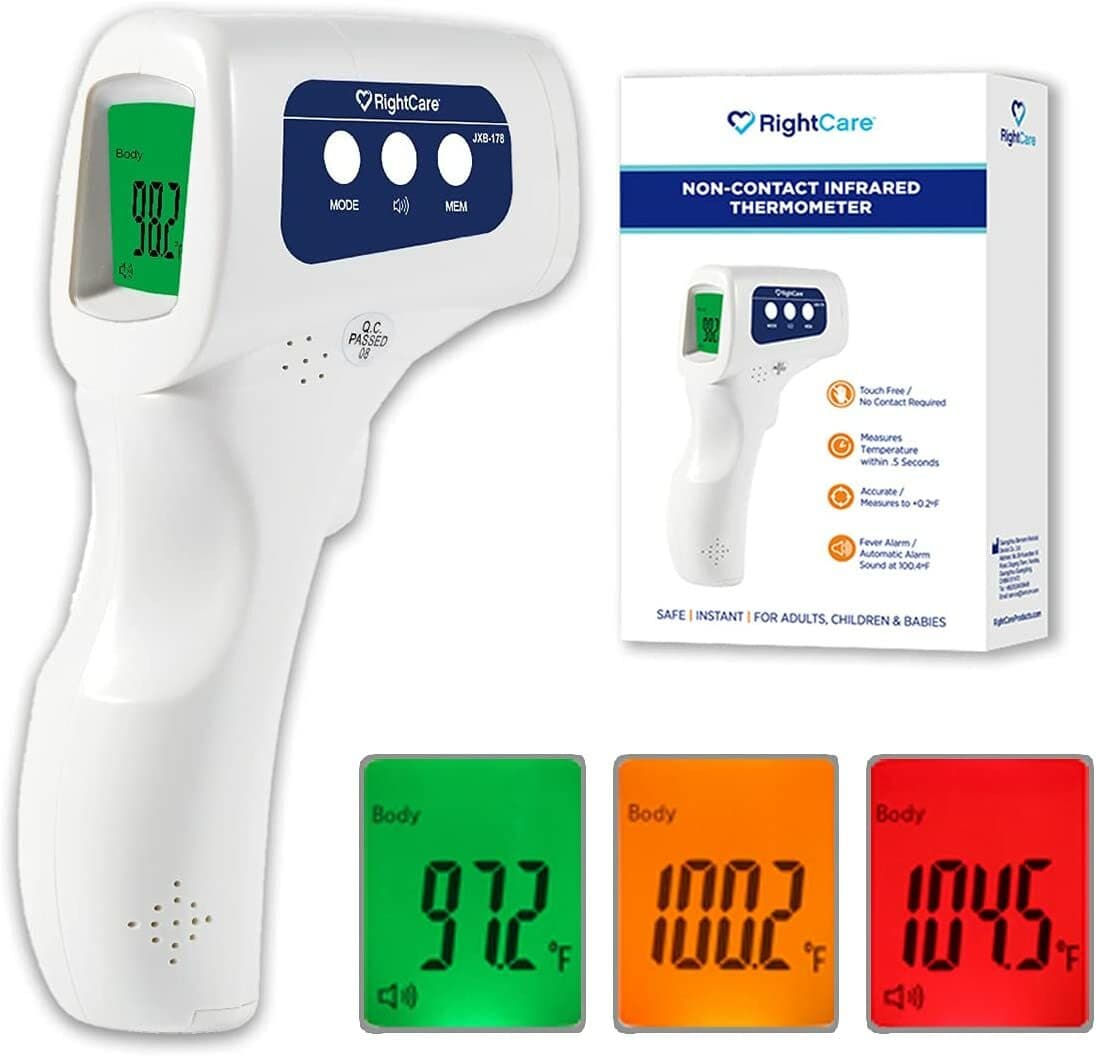 RightCare No-Touch Infrared Forehead Thermometer with Instant Results, 1 Count