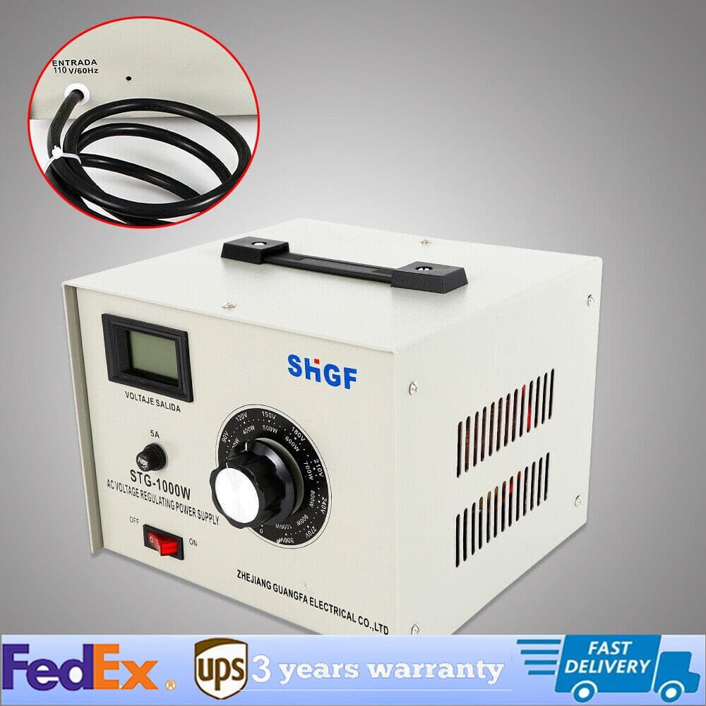 Variac Auto Transformer AC Variable Voltage Regulator Metered 1000W 0-300V USA