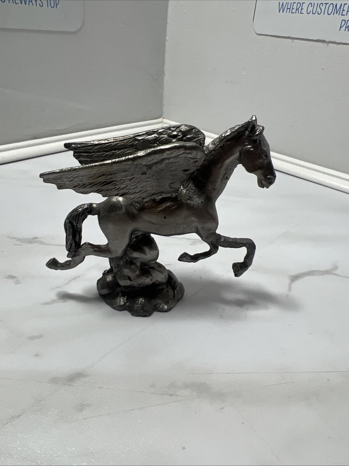 Vintage Pewter Pegasus 3" Tall Figurine Extremely Rare Perth?