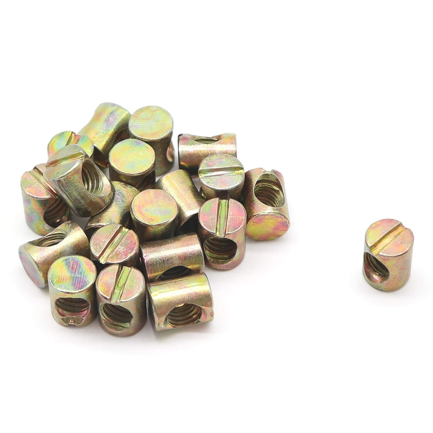 binifiMux 20-Pack M8 x 15mm Barrel Nuts Wood Crib Nus for Furniture bronze