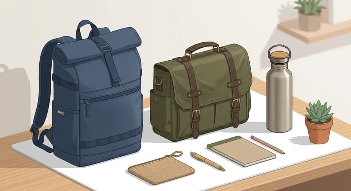 Sustainable everyday carry essentials for him, showcased in a clean, product-focused display.
