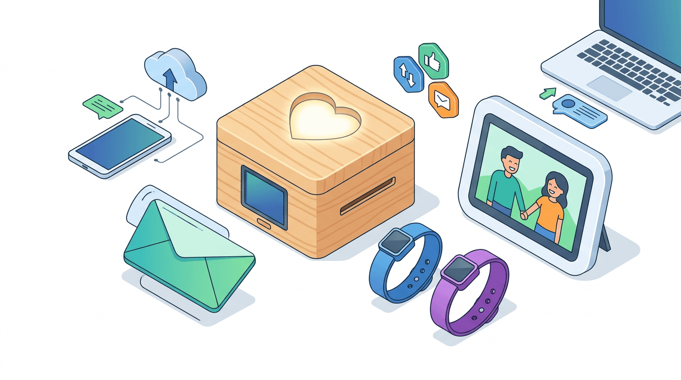 Modern tech gifts designed to keep long-distance couples connected in real-time.