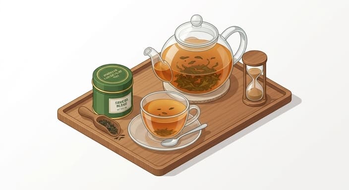 A serene tea ritual setup inviting mindful steeping.