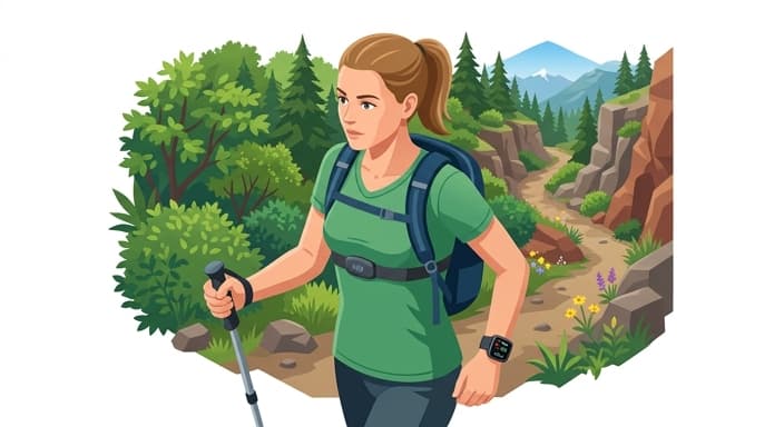 A smartwatch with a chest strap illustrates data-driven safety for spring outdoor adventures.