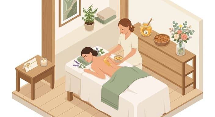 A tranquil spa moment inviting seasonal pampering and time to unwind.