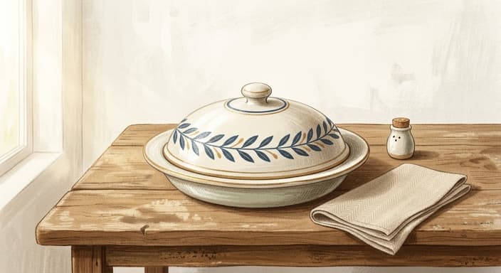 A classic covered serving platter ready to present at a summer gathering.