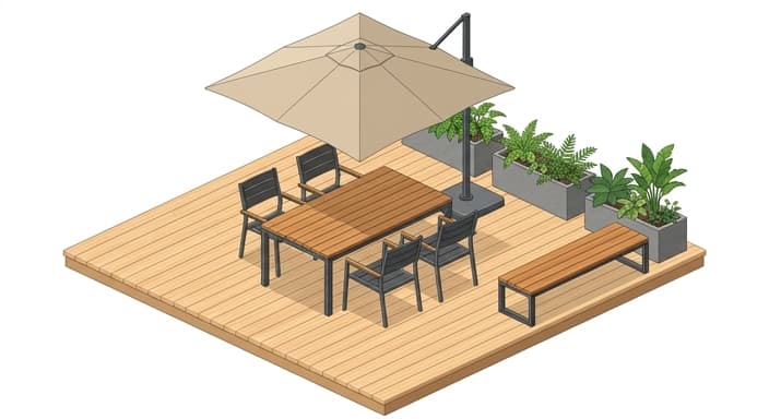A durable backyard dining setup that invites the whole family outdoors.