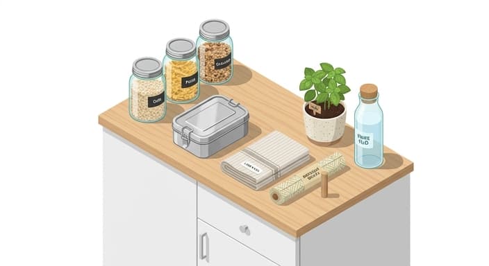 A curated display of sustainable kitchen gifts for Earth Day.