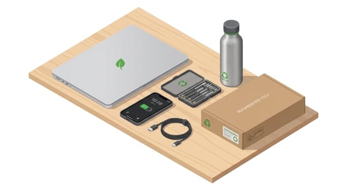 Desk setup highlighting refurbished tech as a thoughtful gift.