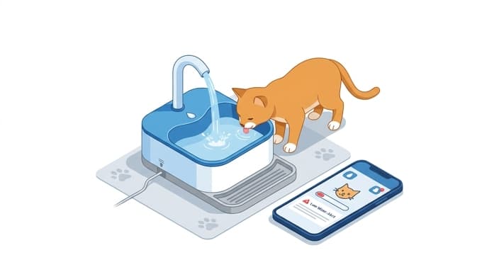 A smart hydration station with app alerts ensuring pets stay well-watered.
