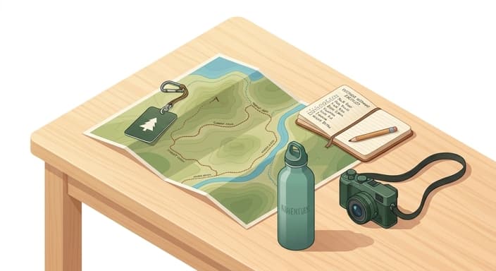 Planning outdoor adventures with a park pass and trail map.