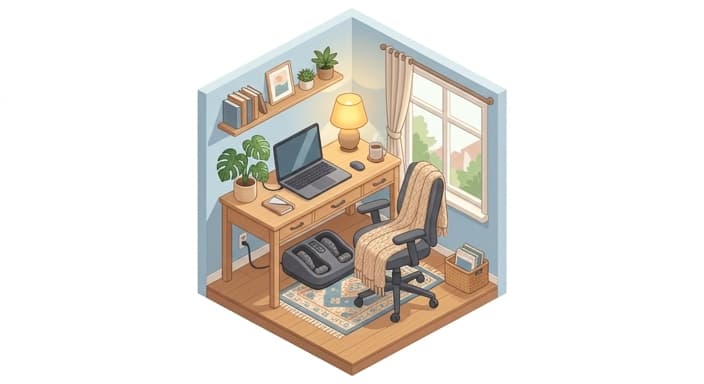 A cozy micro-sanctuary corner designed for quick decompression during a hectic day.
