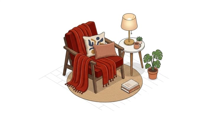 A bold, warm storytelling space to recharge the restless Aries at home.