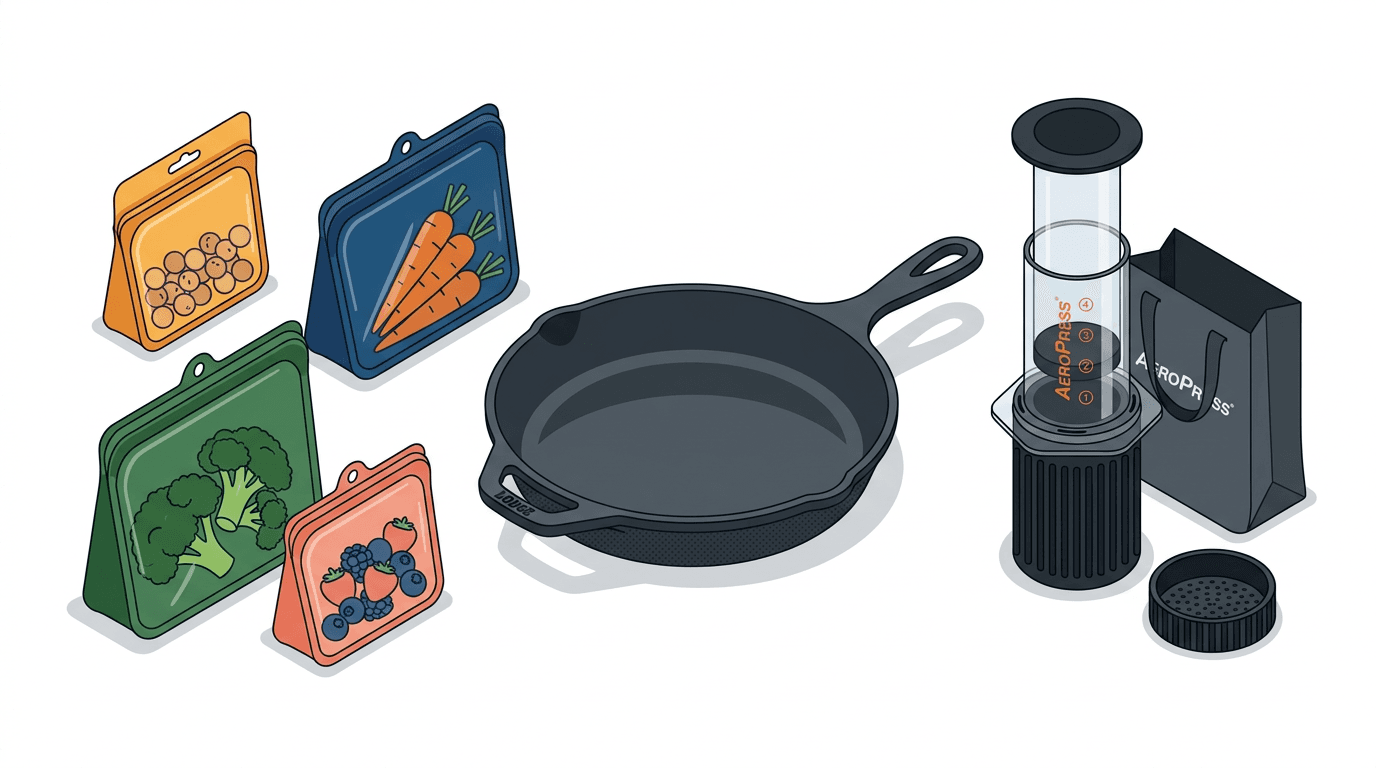 A selection of durable and eco-friendly kitchen tools designed for daily use.