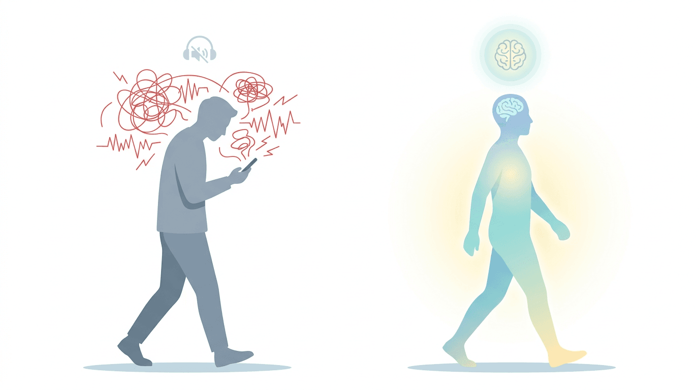 Silent Walking Benefits Guide: Auditory Sovereignty & Focus