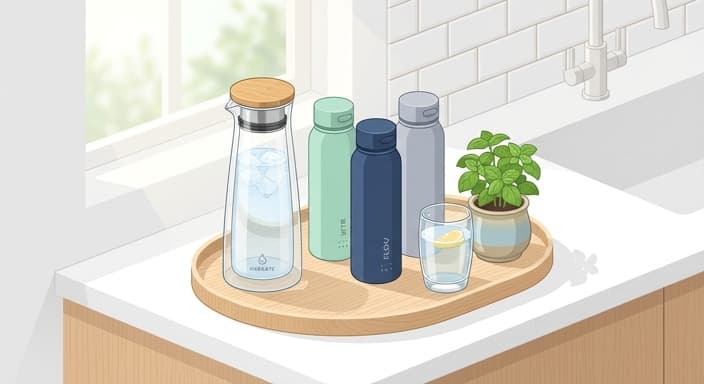 A stylish hydration station ready for a mindful morning.