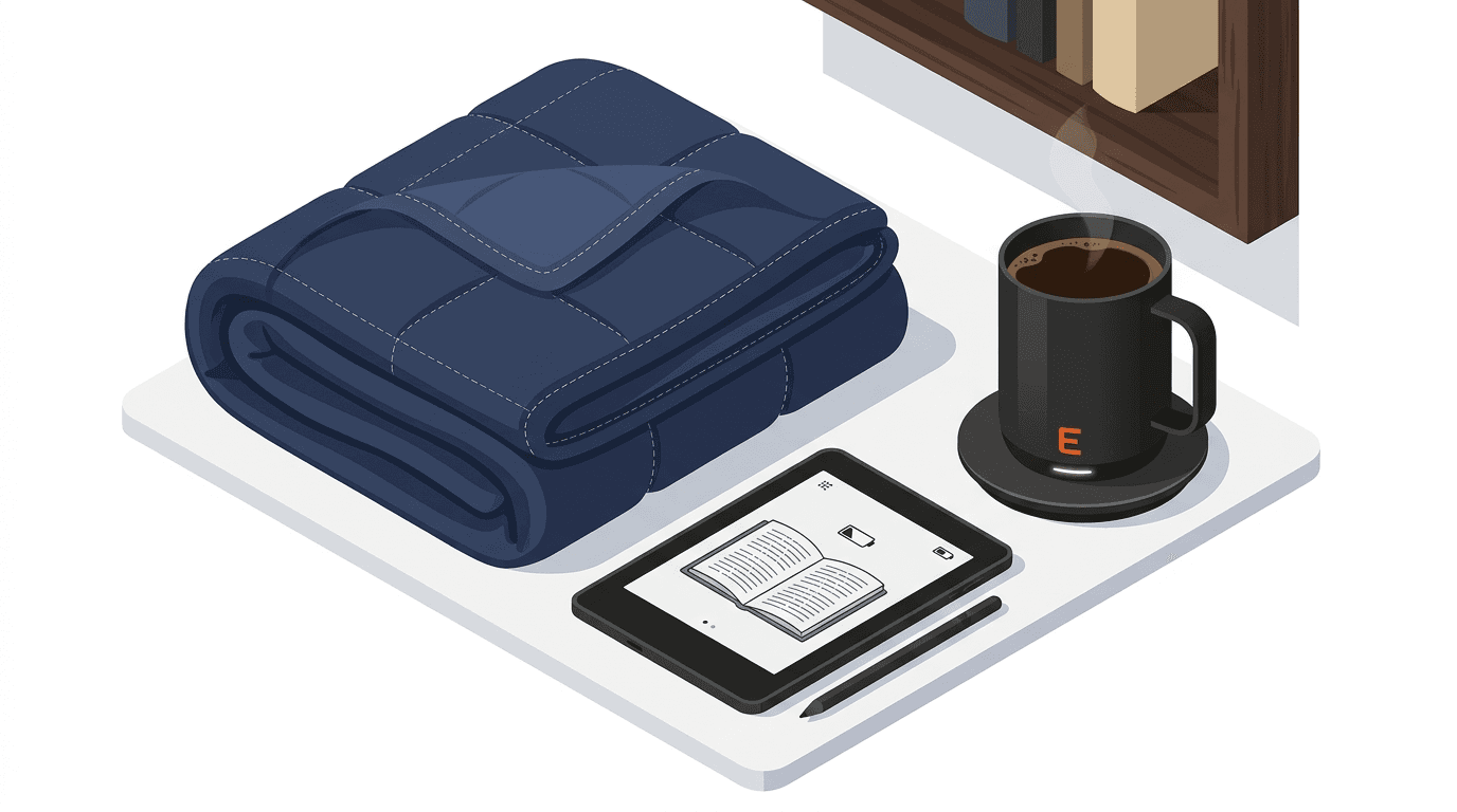 Essential items for a relaxing retirement morning.